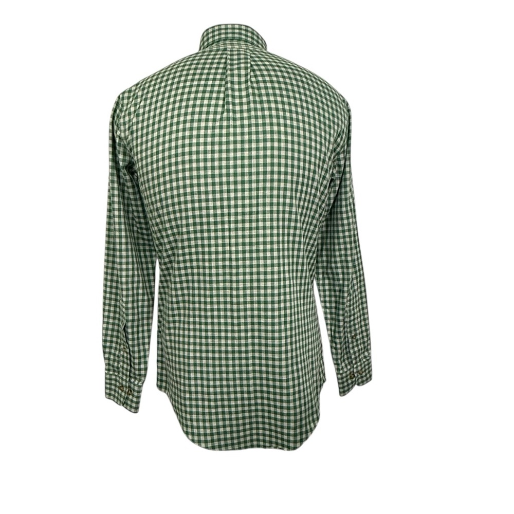 Brooks Brothers S Green Gray Checkered Shirt Non Iron Supima Cotton Button Down - Picture 6 of 10
